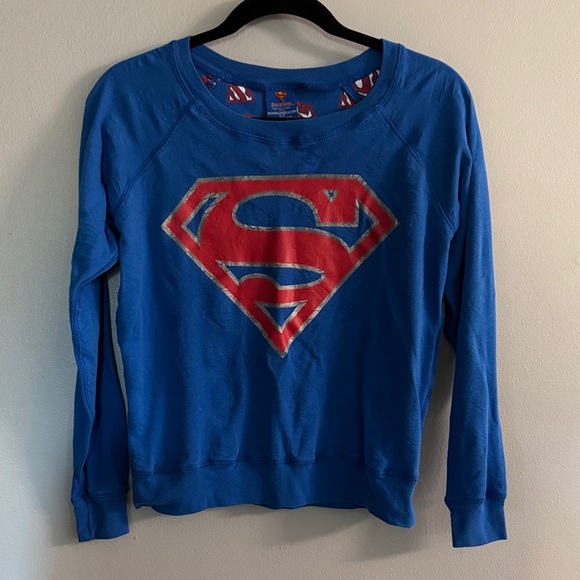 DC Comics Tops - DC Comics Blue Top with Red Superman Emblem